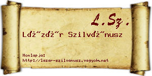 Lázár Szilvánusz névjegykártya